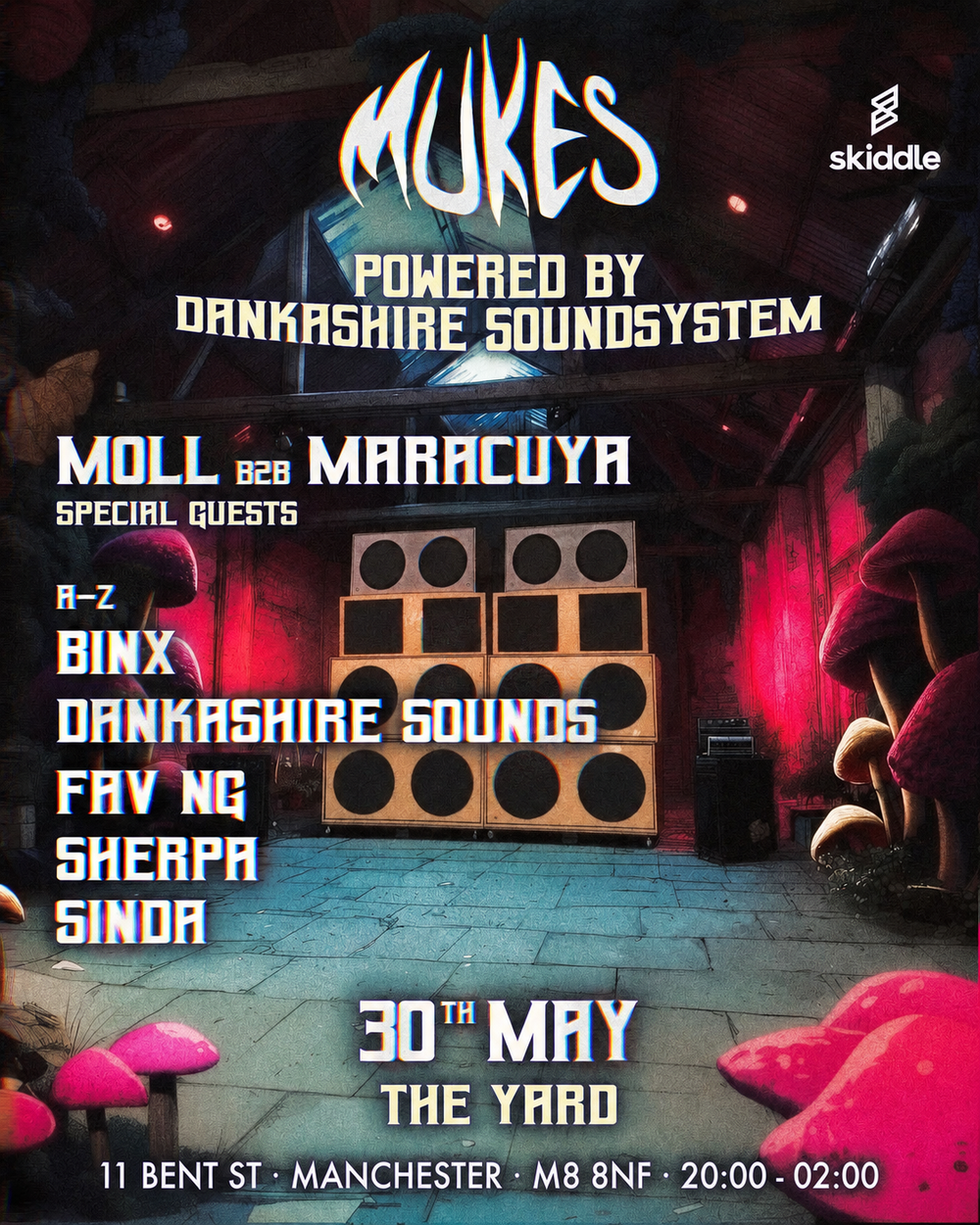 Flyer for Mukes powered by Dankashire Sound @ The Yard