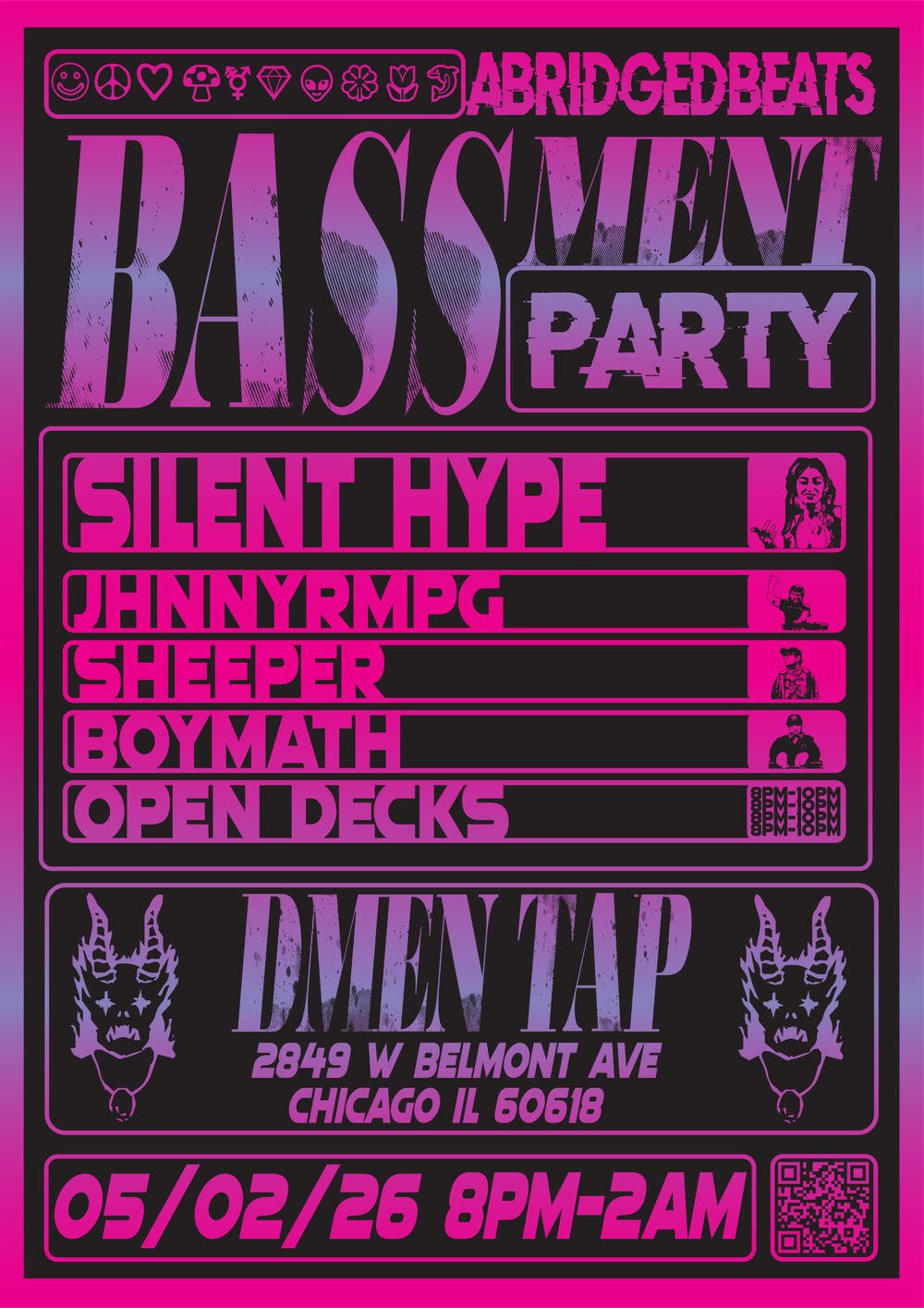 Flyer for aBridgedBeats Presetns: The BASSment Party - DnB All Night