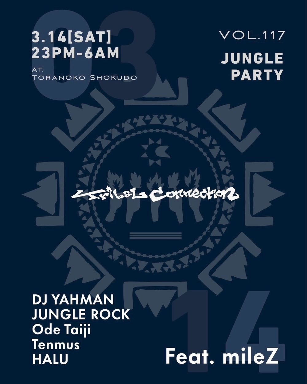 Flyer for JUNGLE PARTY Tribal Connection VOL.117