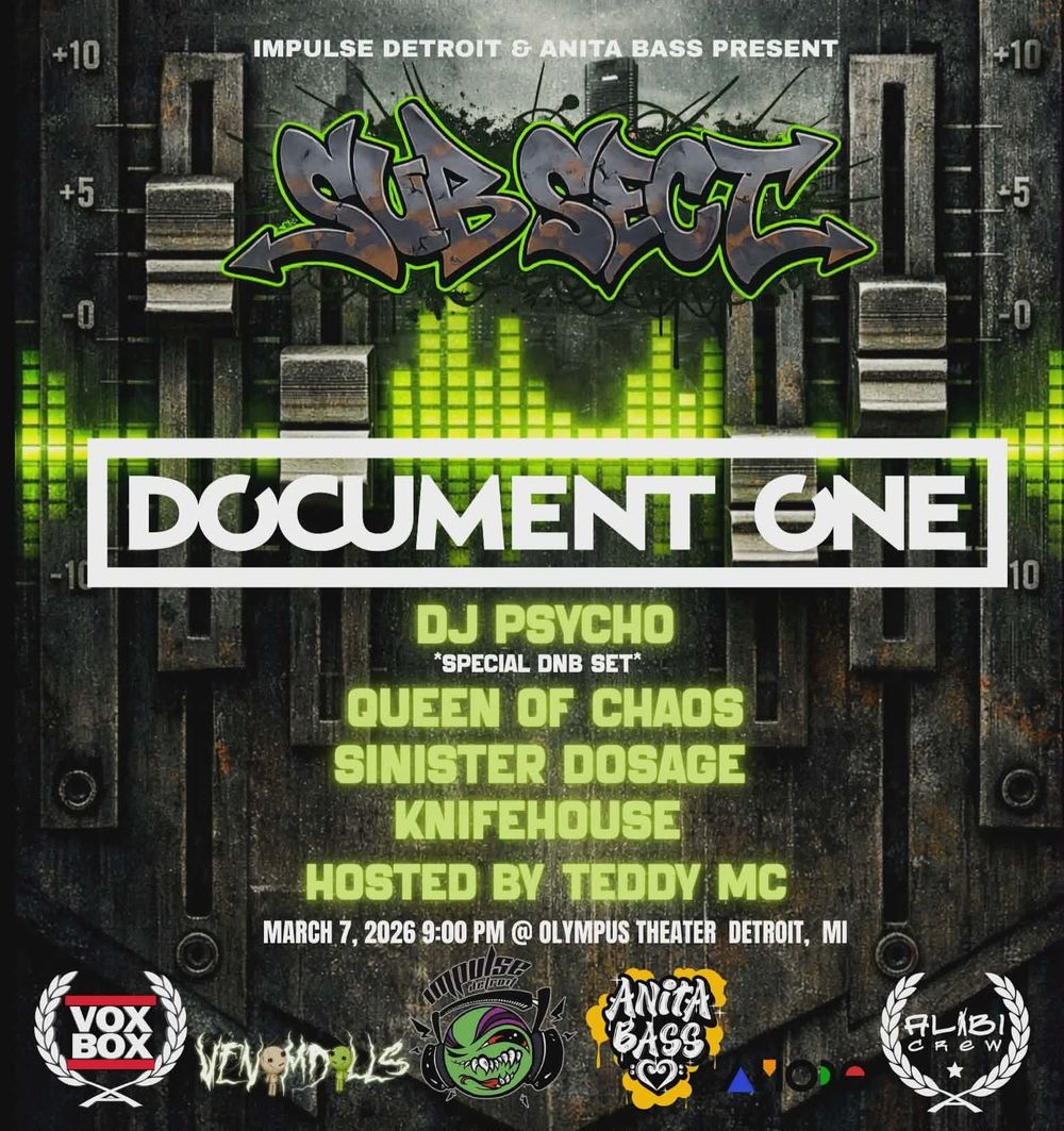 Flyer for Subsect featuring Document One & DJ Psycho