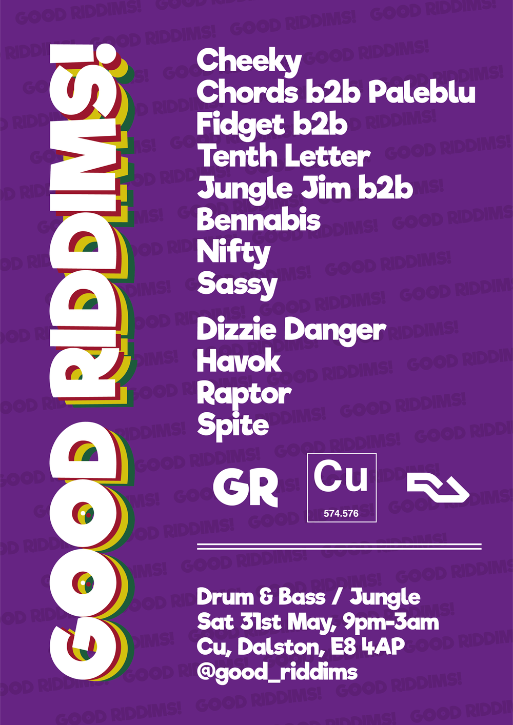 Flyer for GOOD RIDDIMS #11: 1994 - 2025 Drum & Bass / Jungle