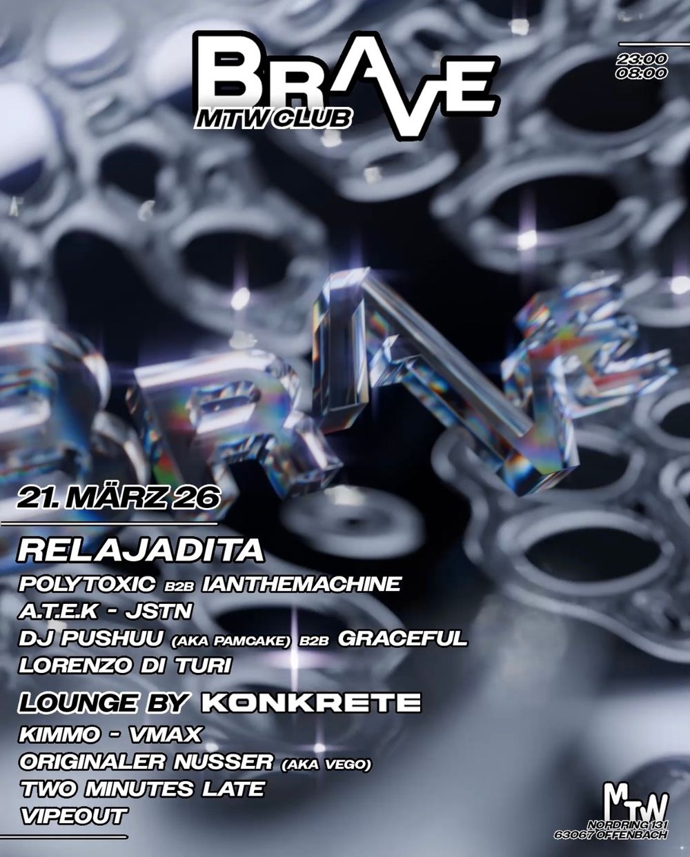 Flyer for BRAVE with relajadita
