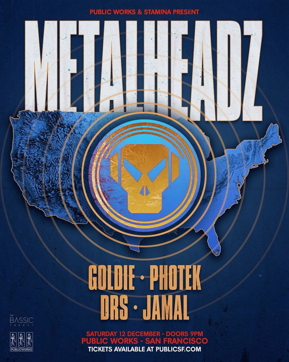 Flyer for Public Works & Stamina present: Metalheadz