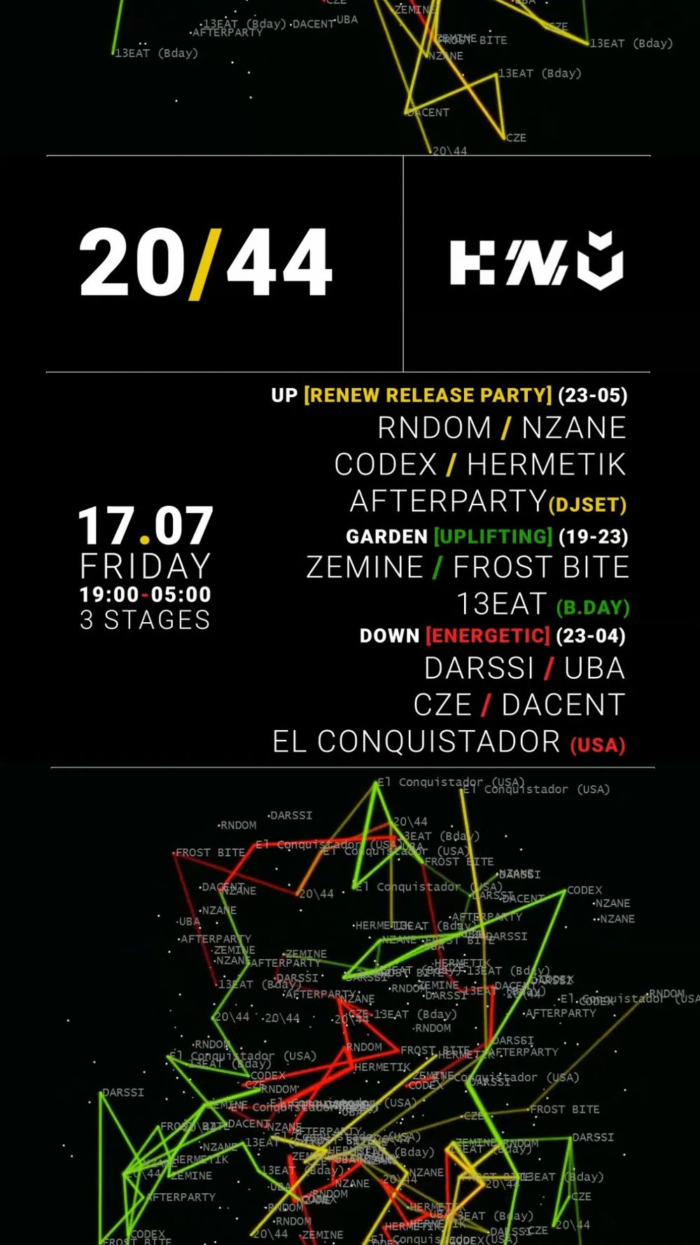 Flyer for «RENEW» RELEASE PARTY - 10h of bass music