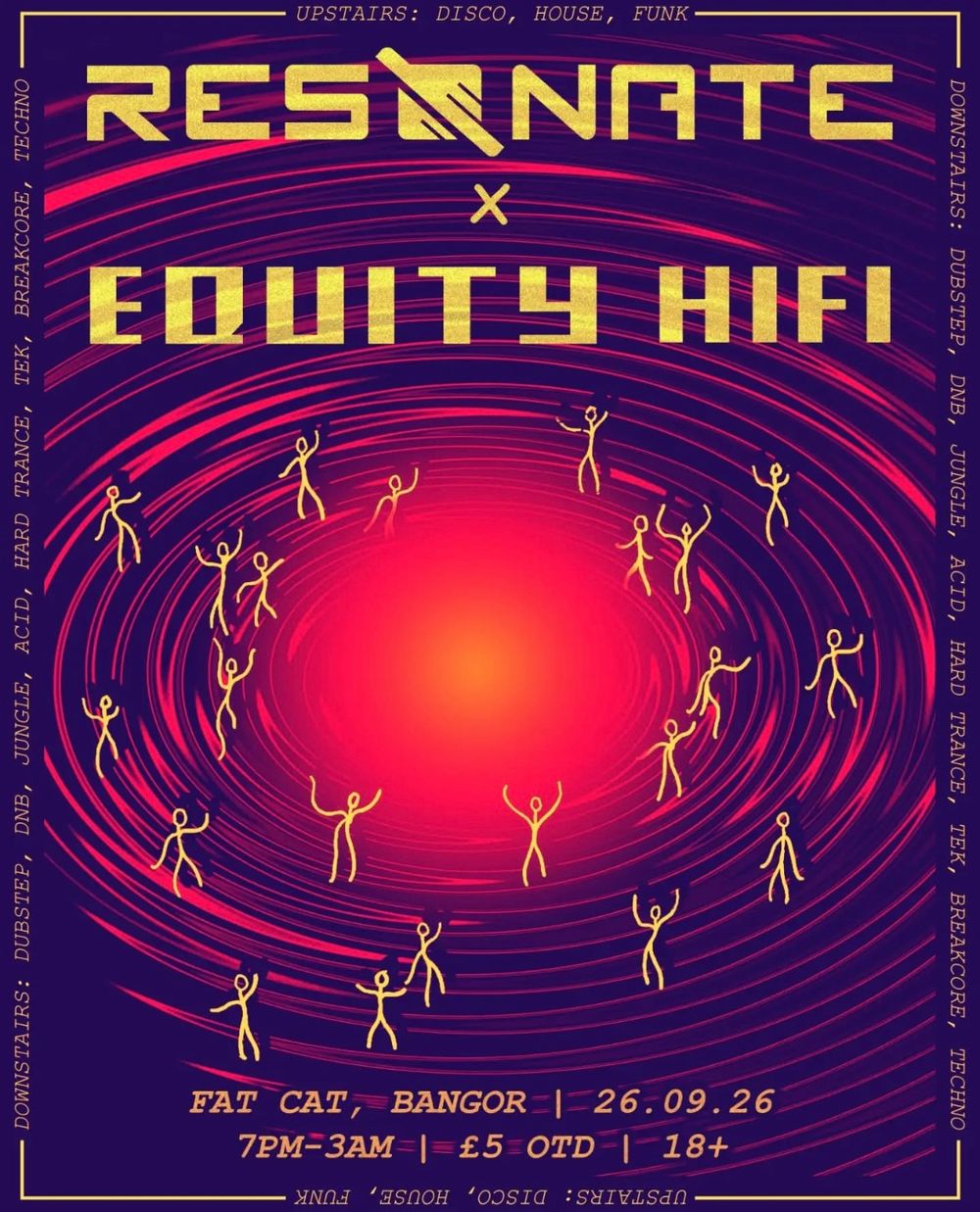 Flyer for Resonate x Equity Hifi