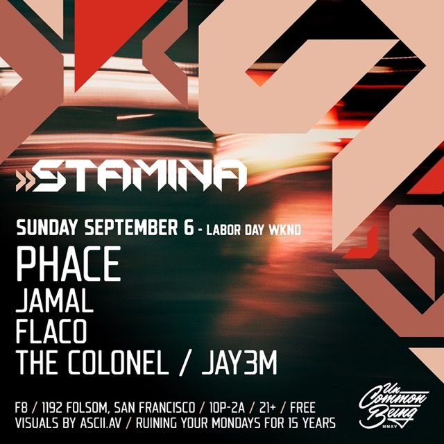 Flyer for Stamina Hoilday Weekend Spectacular with Phace