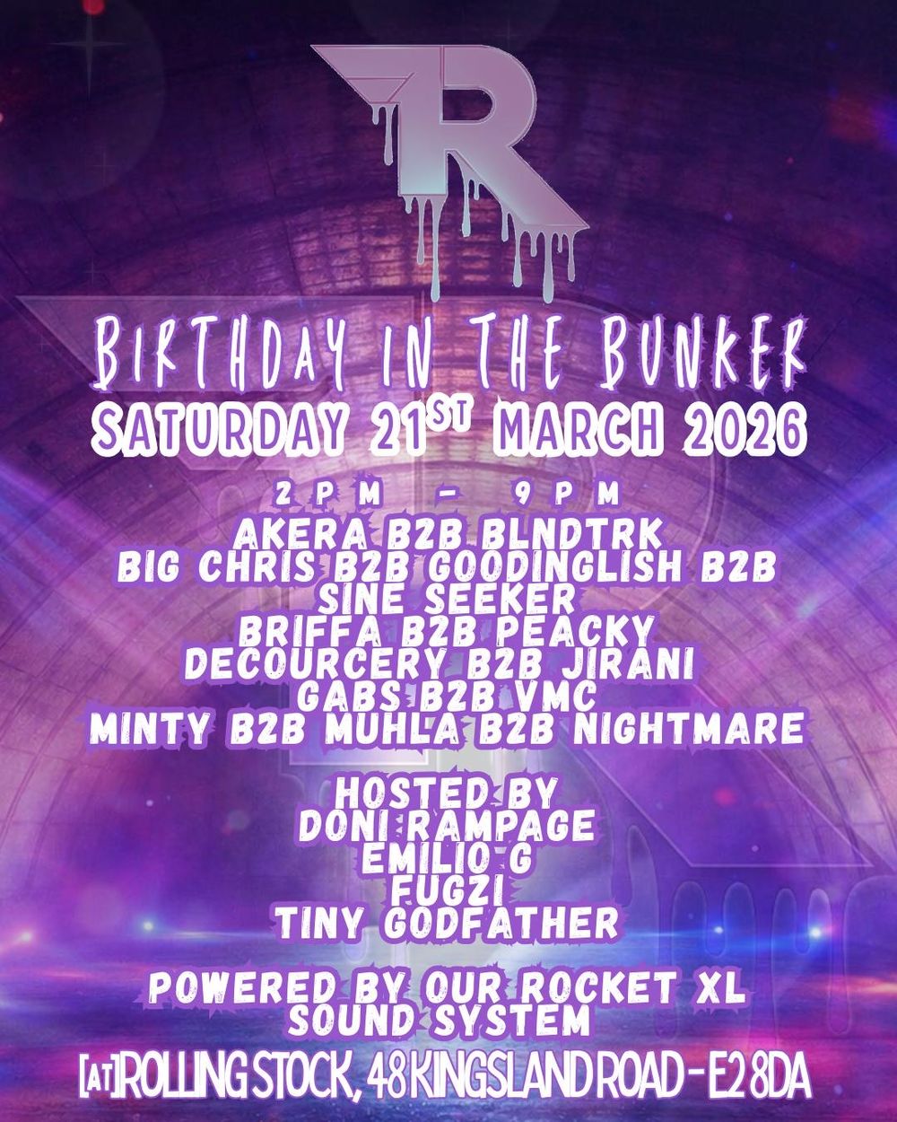 Flyer for Team Rocket Turns 4 - Powered By Rocket XL Sound System