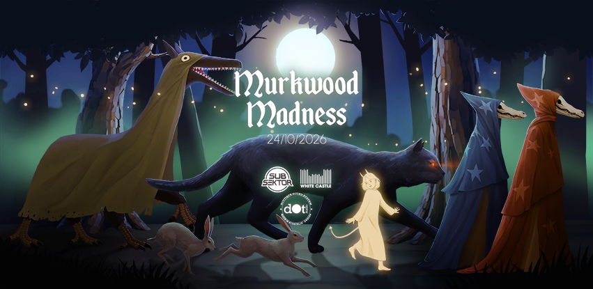 Flyer for Subsektor & Whitecastle: Murkwood Madness HALLOWEEN PARTY