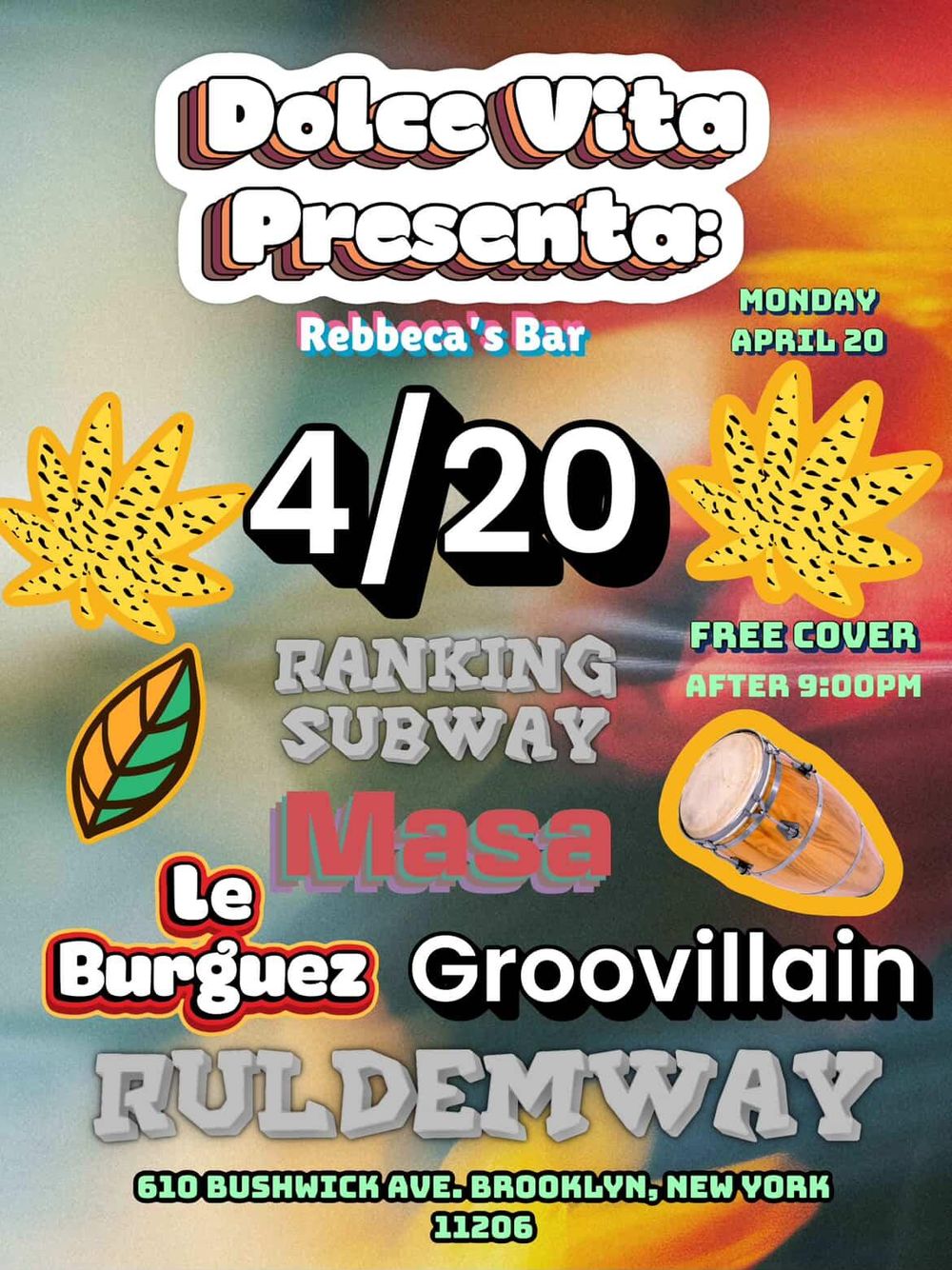 Flyer for Dolce vita 4:20 celebration