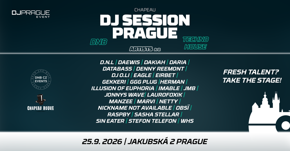 Flyer for DJ SESSION PRAGUE - CHAPEAU