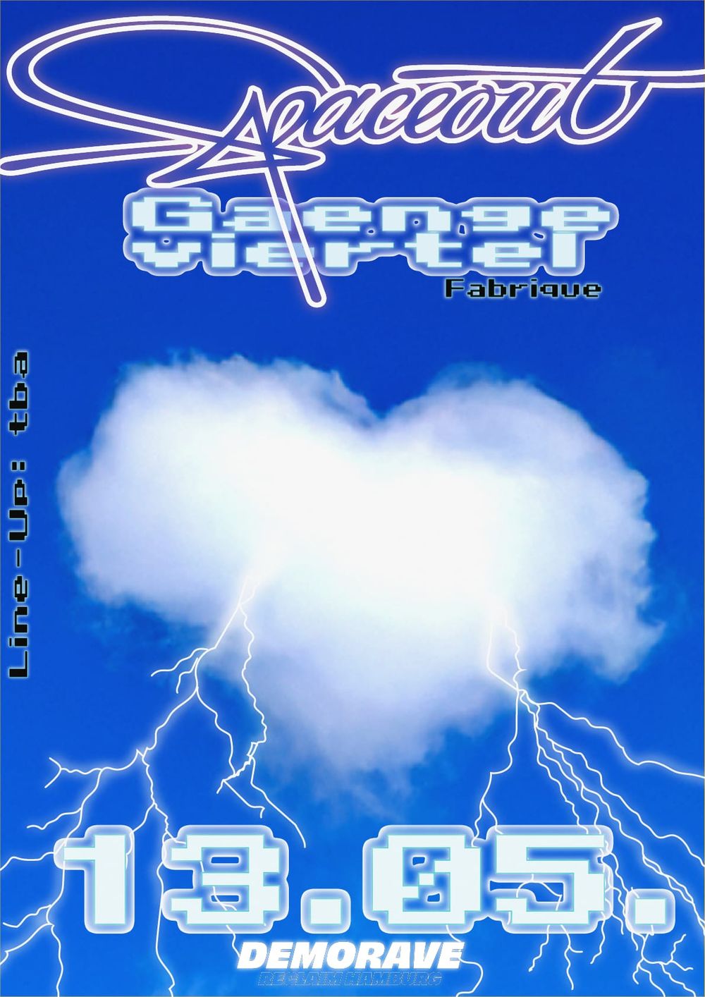 Flyer for Himmel-Abfahrt with _spaceout -Demorave Soliparty-