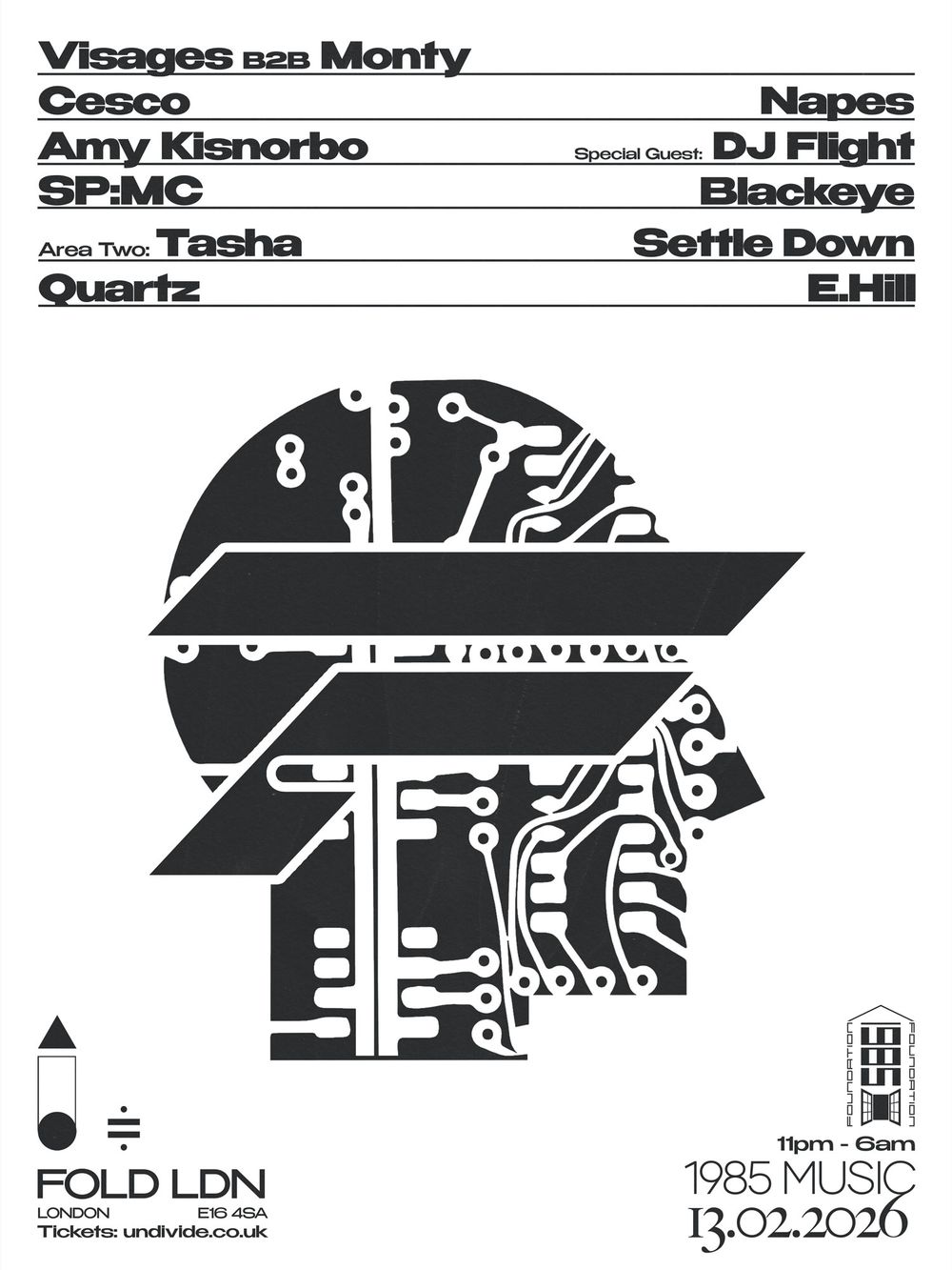 Flyer for 1985 Music x FOLD LDN
