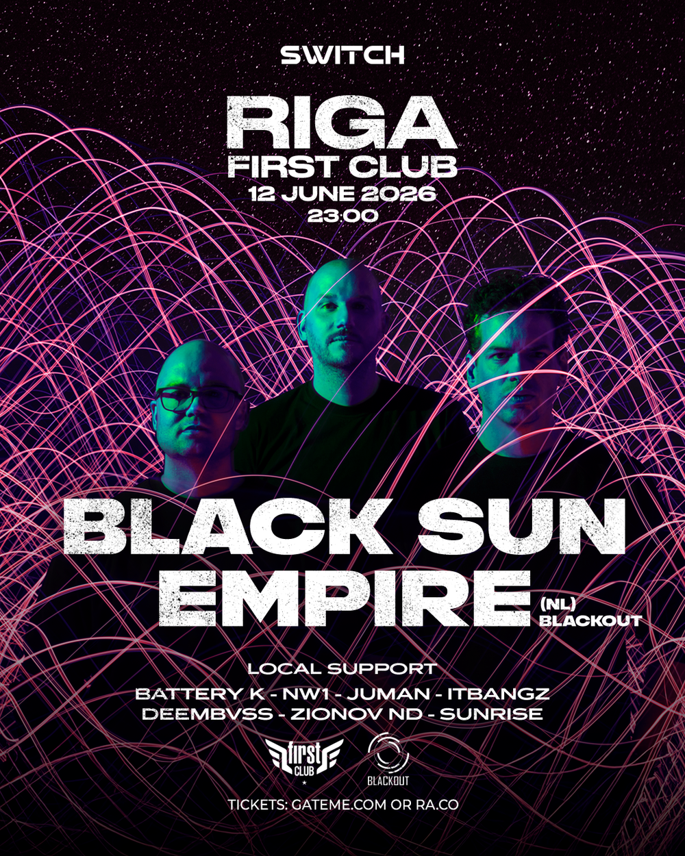 Flyer for SWITCH: Black Sun Empire (BLACKOUT)