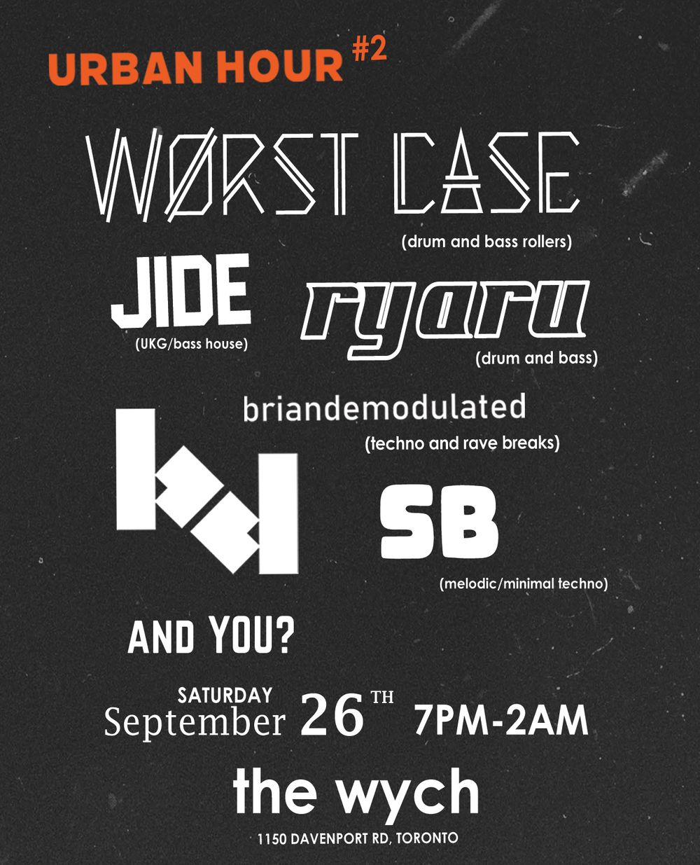 Flyer for Urban Hour 2 local DJ spotlight