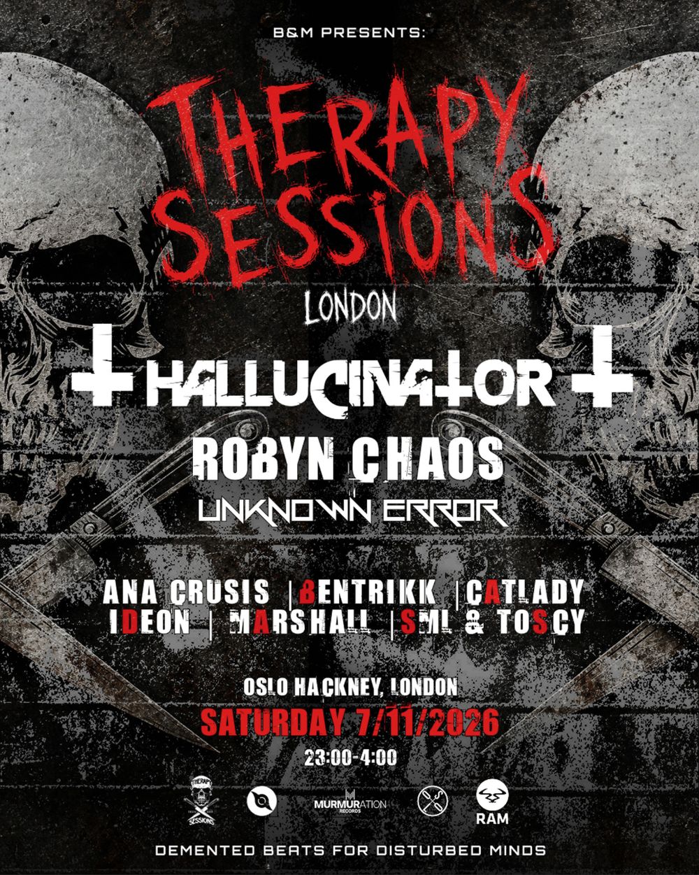 Flyer for B&M presents: Therapy Sessions London