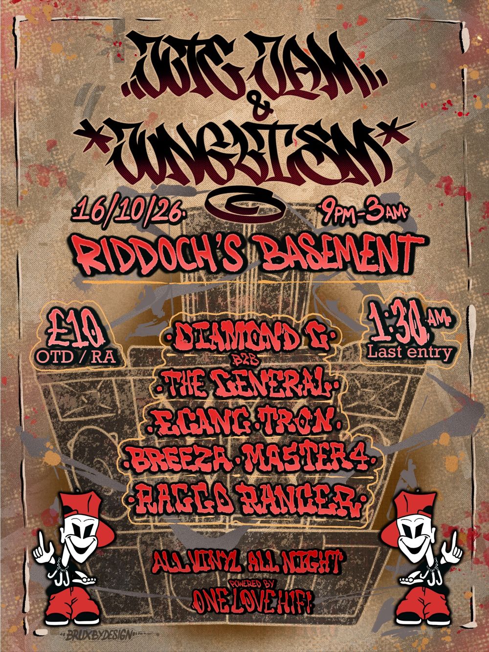 Flyer for Jute, Jam & Junglism: Breeza, Master 4, Raggo Ranger & Tron
