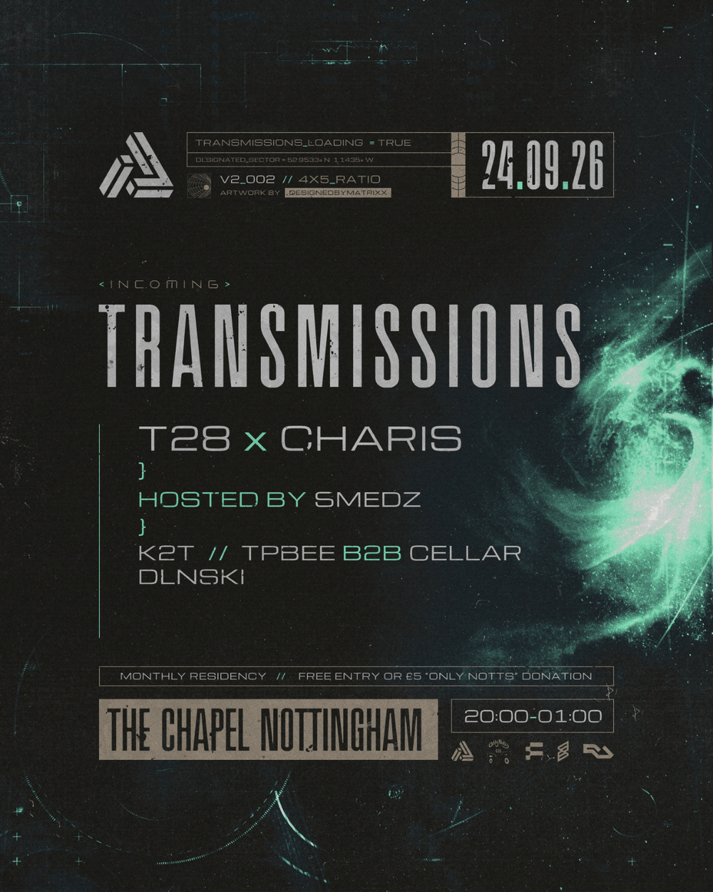 Flyer for Interstellar Audio: Transmissions - Deep D&B - FREE ENTRY