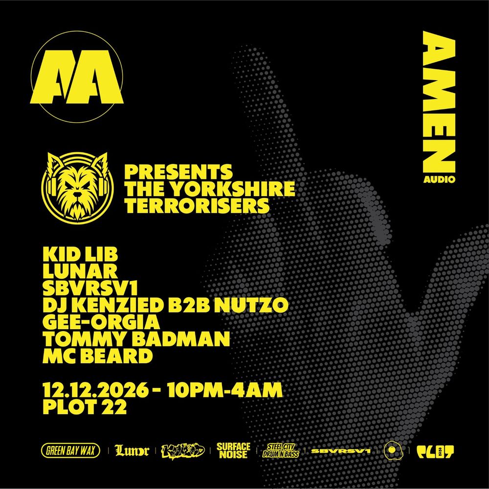 Flyer for Amen Audio presents The Yorkshire Terrorisers