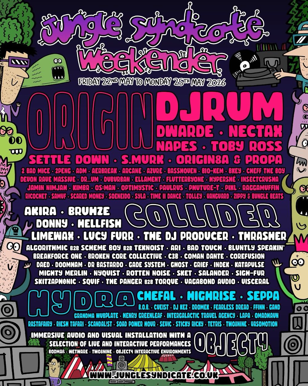 Flyer for Jungle Syndicate Weekender 2026