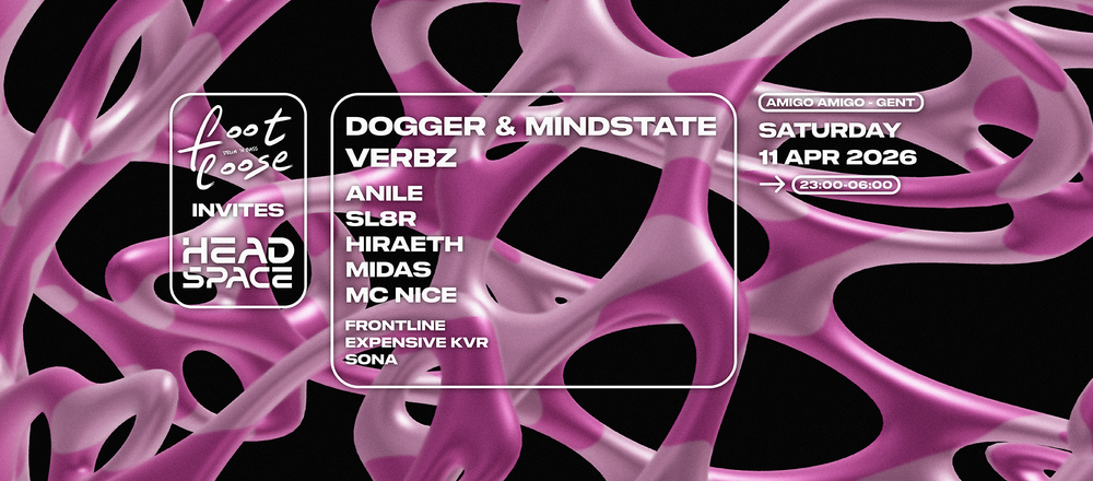 Flyer for Footloose Invites Headspace - Mindstate & dogger, Verbz, Anile, SL8R, Hiraeth + more