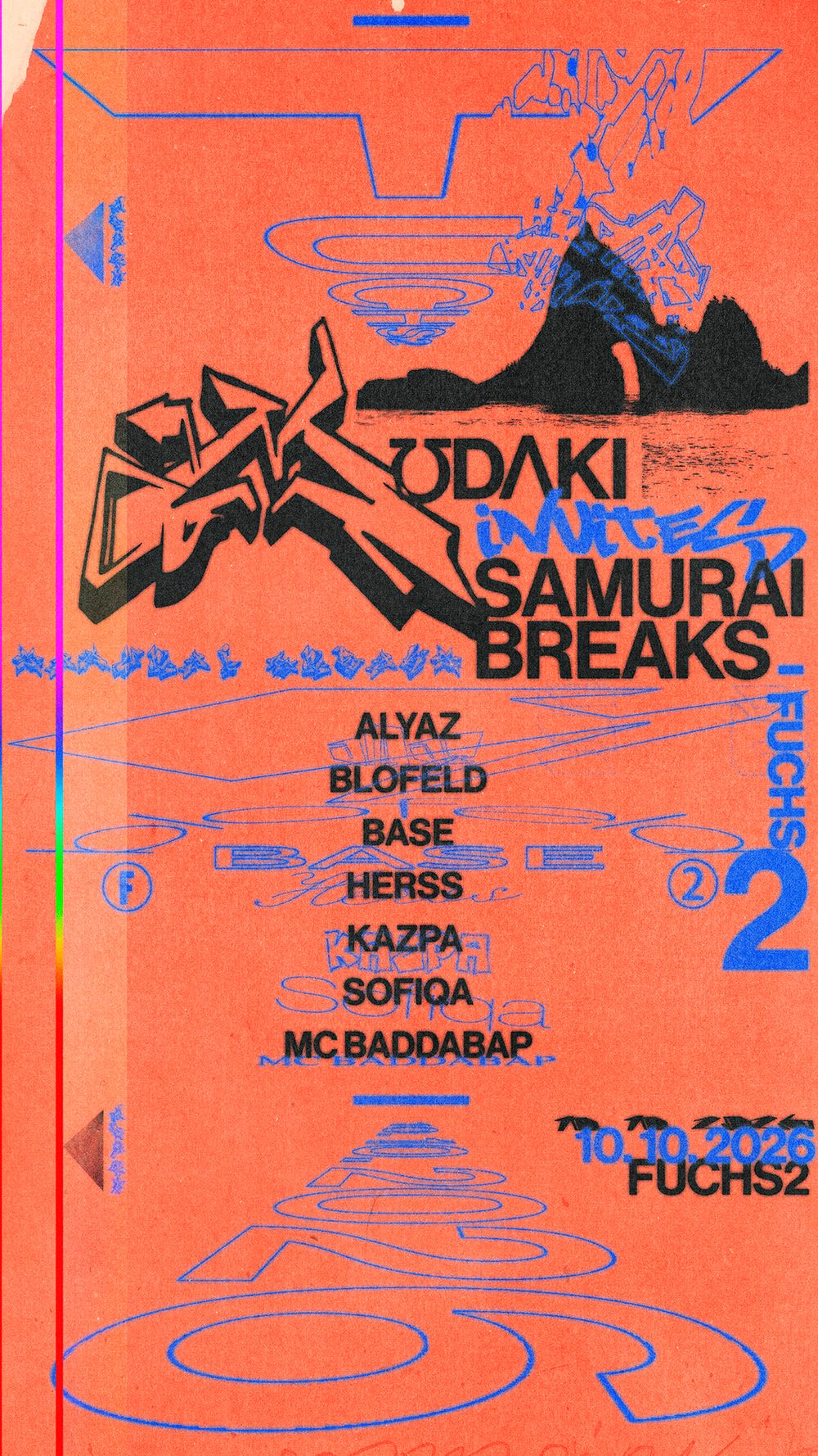Flyer for mʊdʌki INVITES Samurai Breaks
