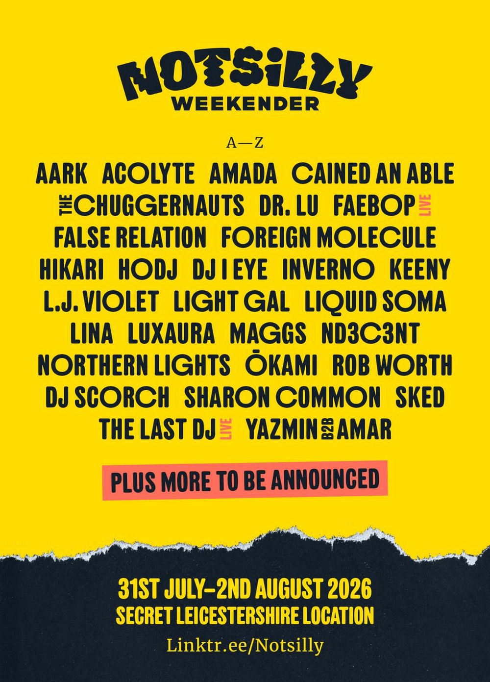 Flyer for NOTSILLY Weekender