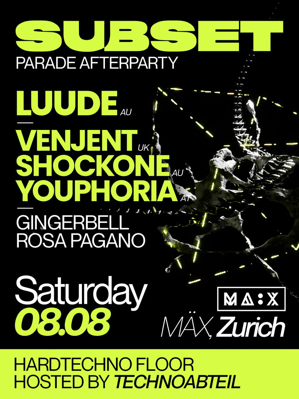 Flyer for Subset Parade Afterparty