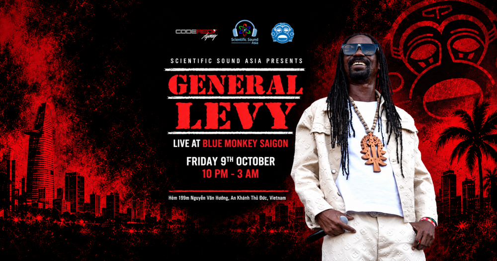 Flyer for General Levy Live in Saigon at Blue Monkey