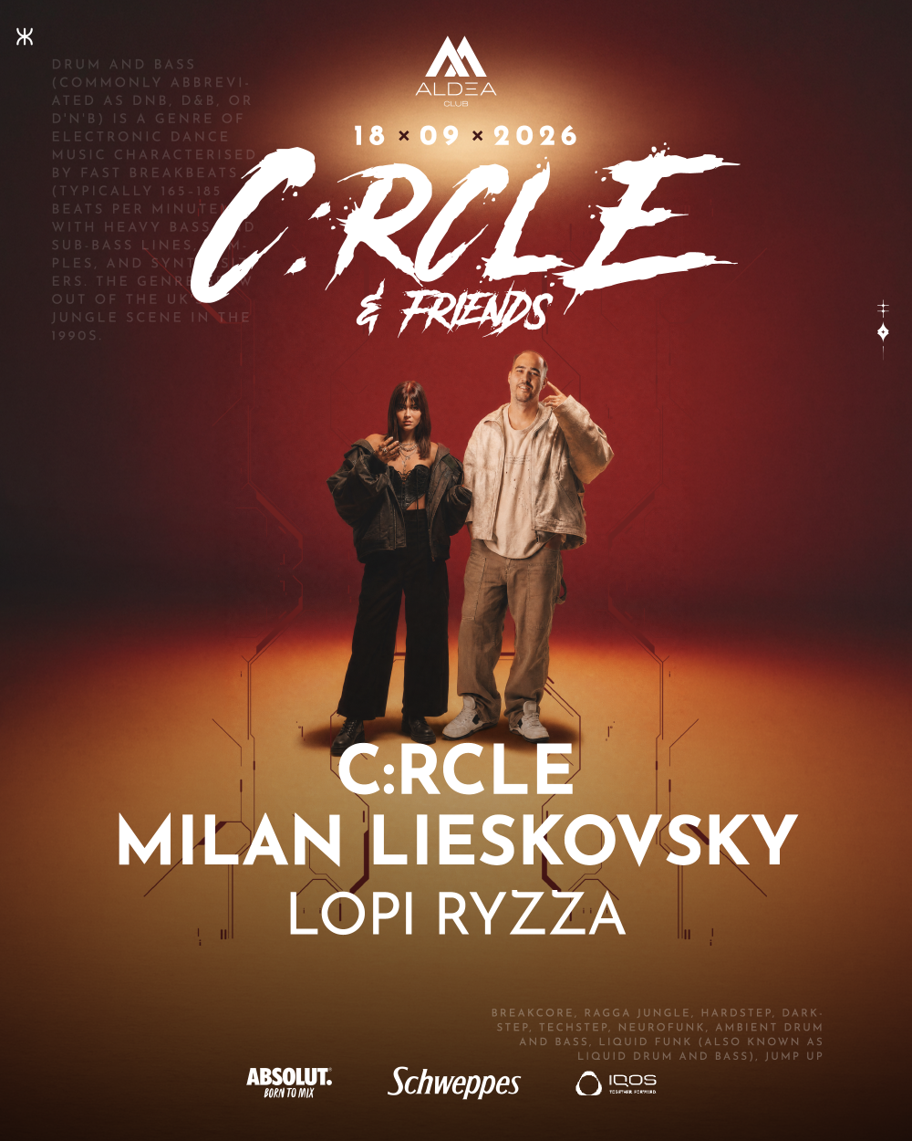 Flyer for C:rcle & Friends w. C:rcle, Milan Lieskovský, Lopi & Ryzza