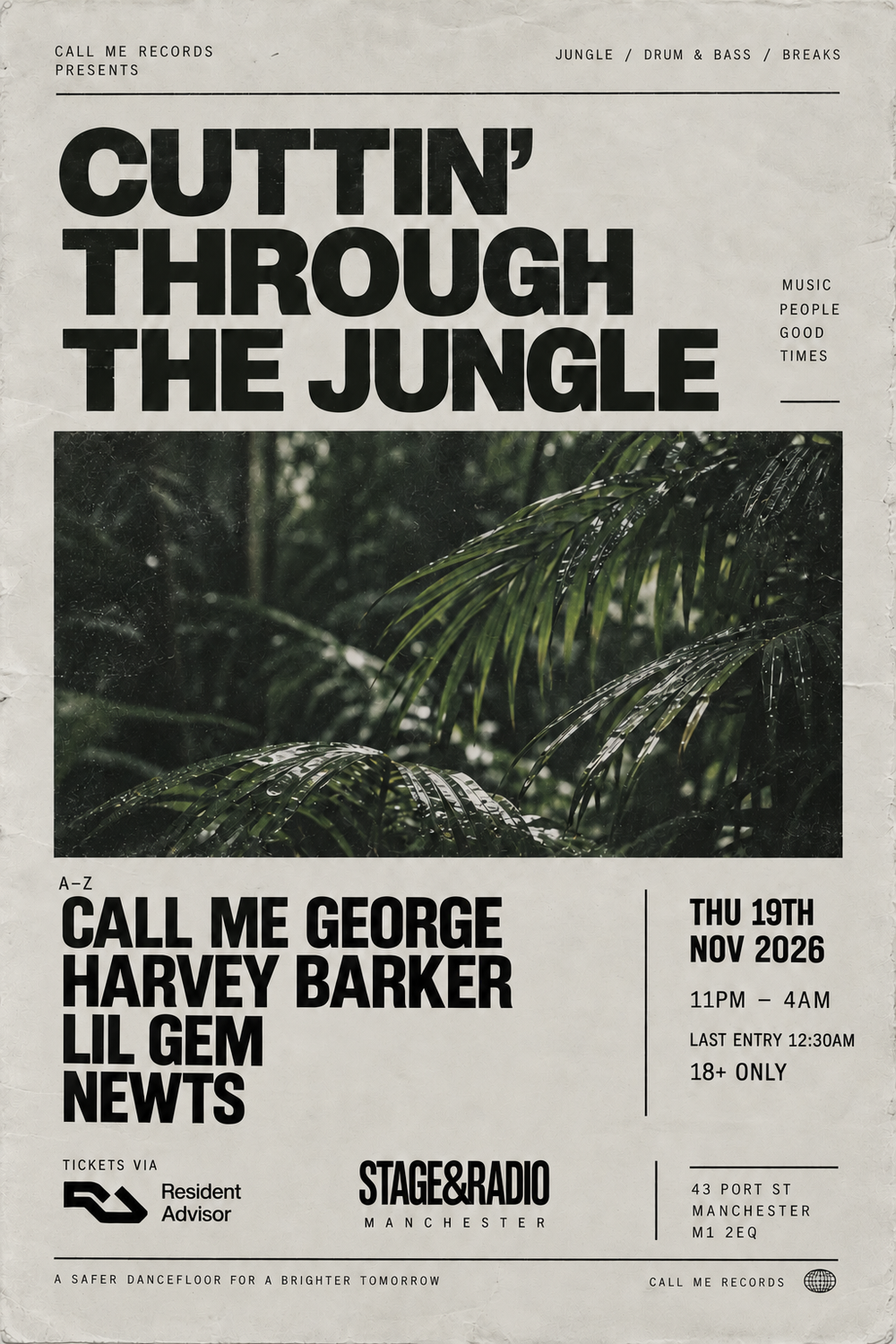Flyer for Cuttin' Through The Jungle - Call Me George & Friends