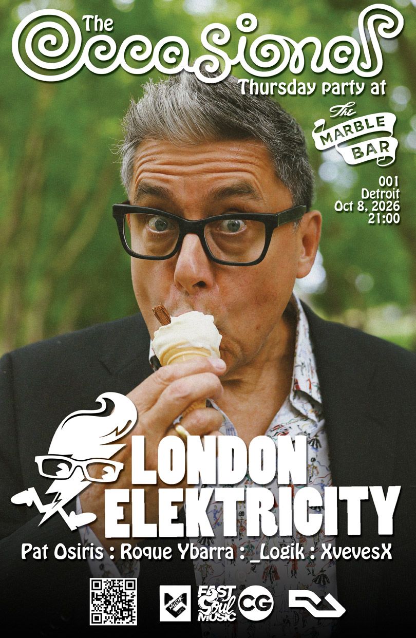 Flyer for The Occasional Thursday Party with London Elektricity