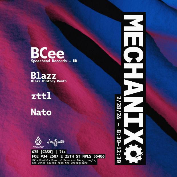 Flyer for Mechanix feat BCee (UK), Blazz, zttl and Nato
