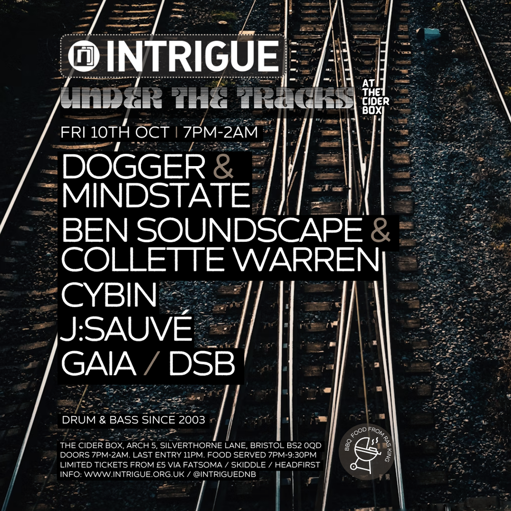 Flyer for Intrigue - Dogger & Mindstate + more