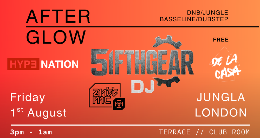 Flyer for AFTERGLOW: SUMMER DRUM AND BASS RAVE