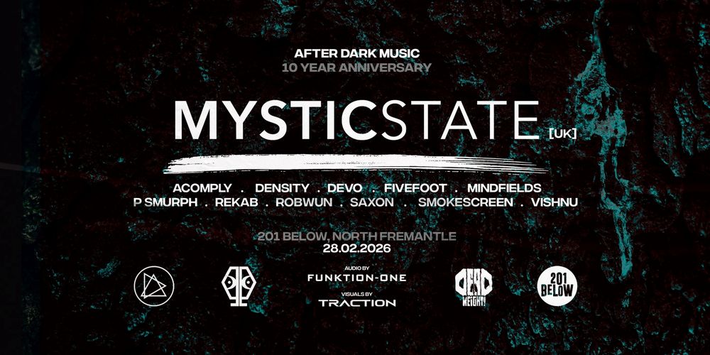 Flyer for ADM 10 Year Anniversary: Mystic State