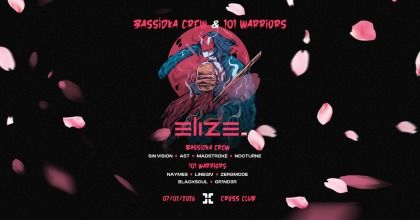 Flyer for BASSÍDKA with ELIZE (AT) & 101 WARRIORS