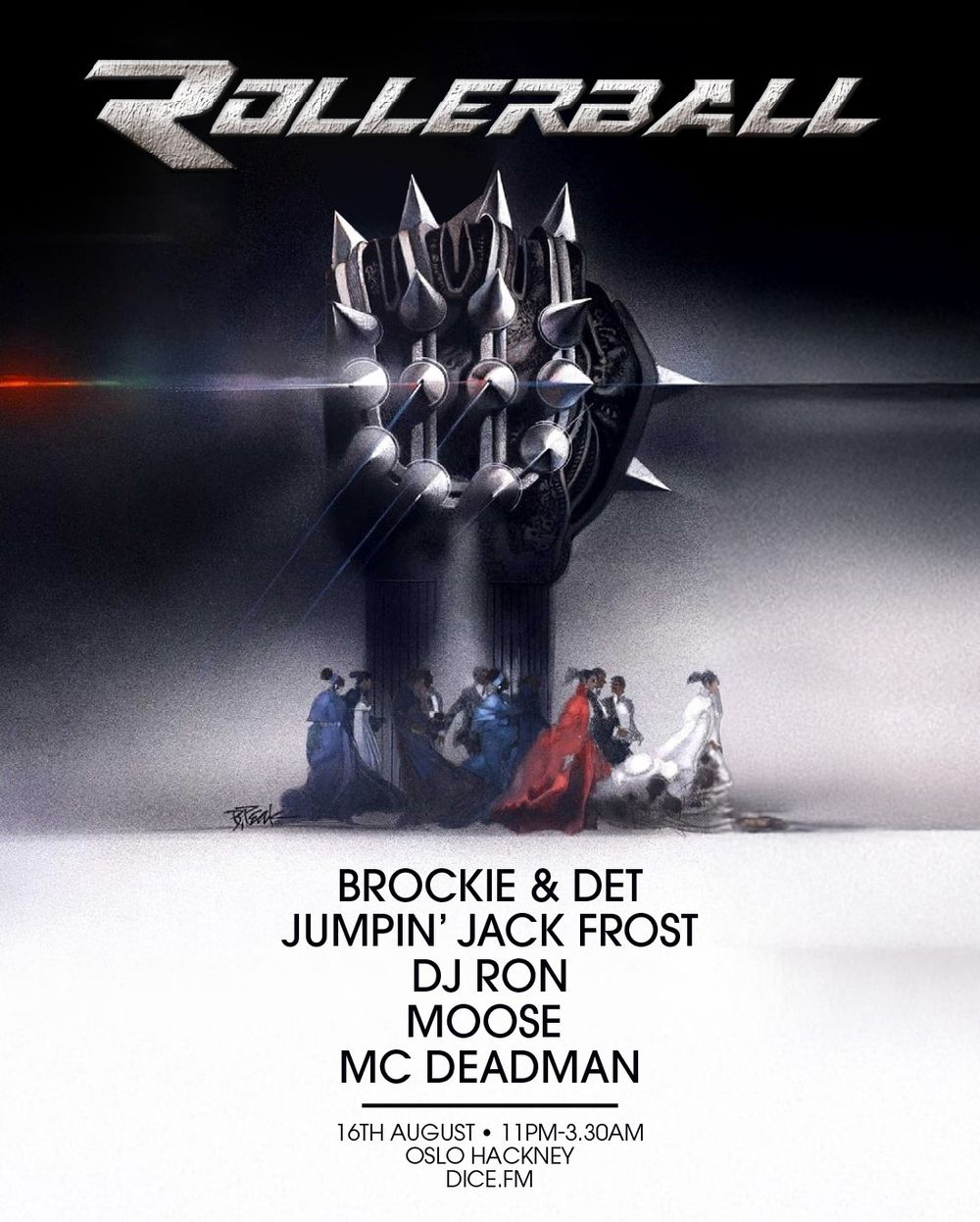 Flyer for Rollerball: Brockie & Det, Jumpin Jack Frost, DJ Ron + MORE