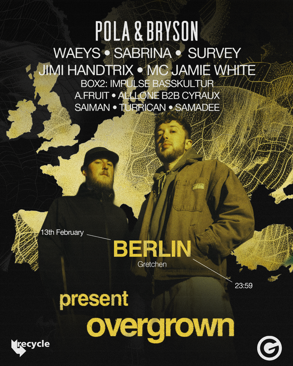 Flyer for Recycle: Pola & Bryson present: OVERGROWN