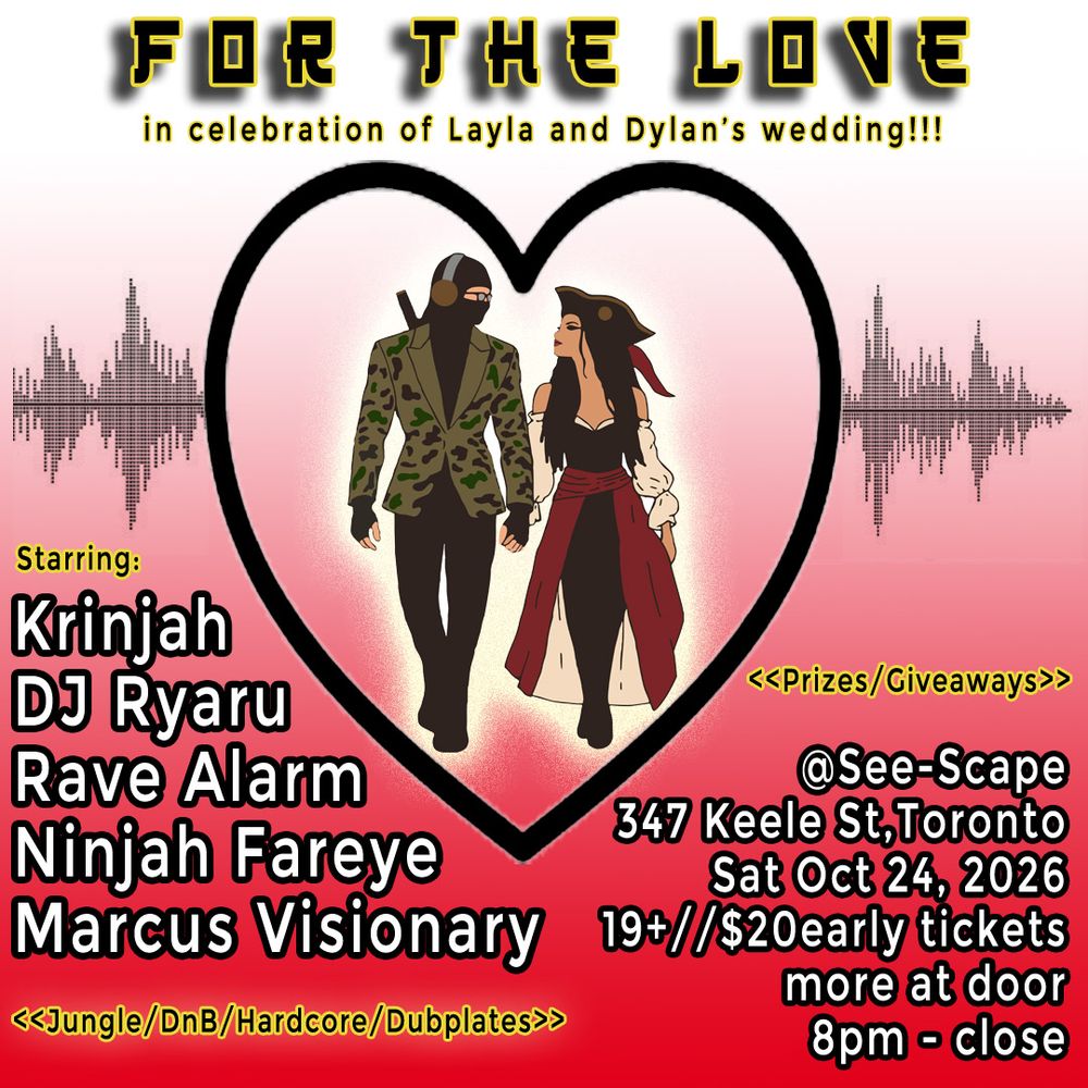 Flyer for For The Love: Marcus Visionary, Krinjah, Rave Alarm