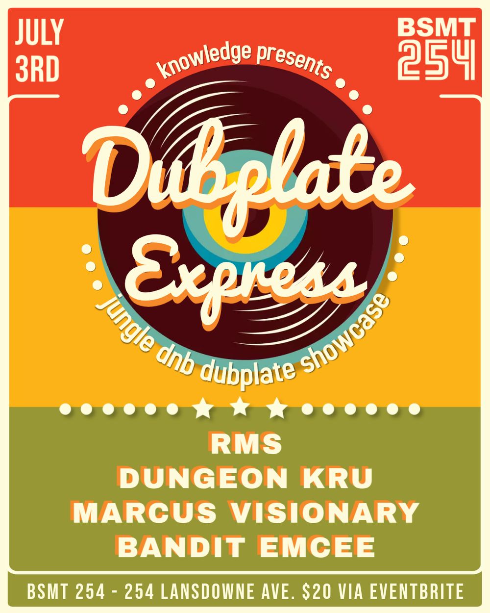 Flyer for Knowledge presents Dubplate Express