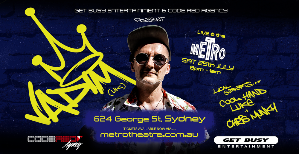 Flyer for DJ Vadim Supported by: Cool Hand Luke, Chris Munky + Jah Tung
