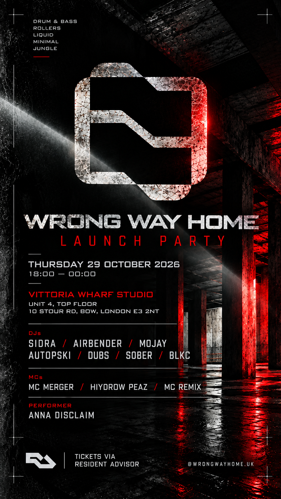 Flyer for Wrong Way Home: Launch Party