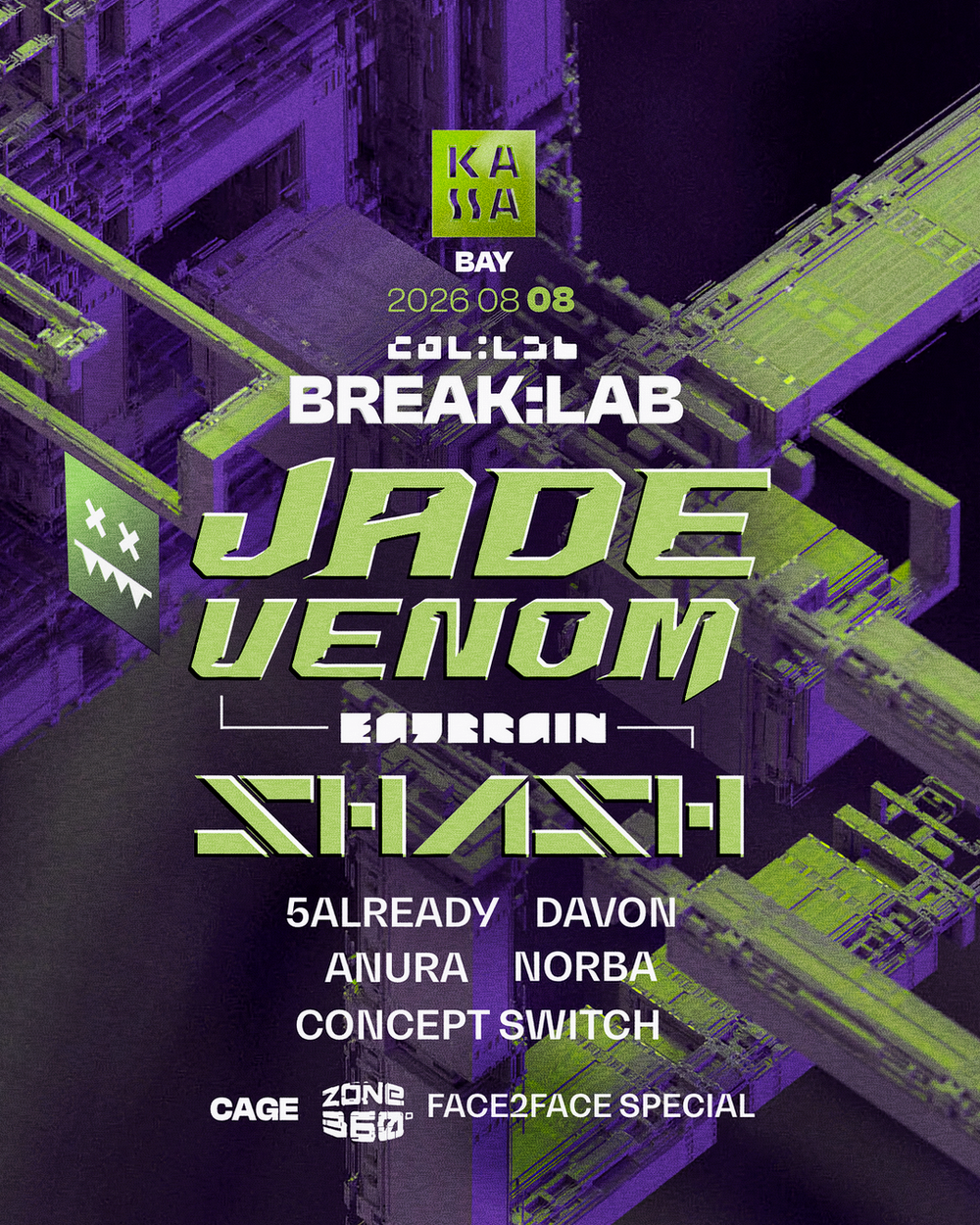 Flyer for BREAK:LAB with JADE VENOM, 5HA5H