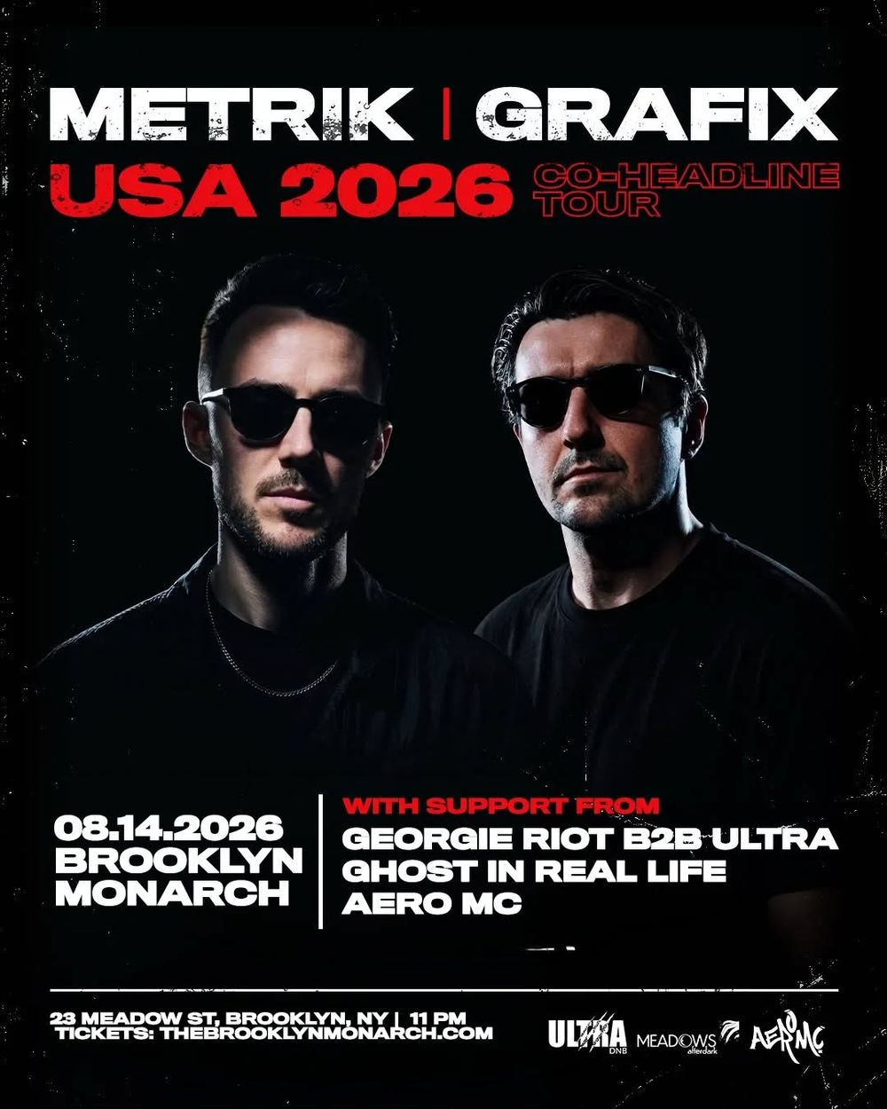 Flyer for Metrik & Grafix at the Brooklyn Monarch
