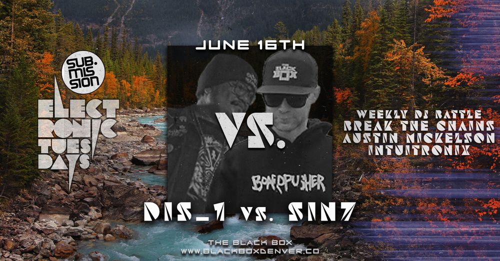 Flyer for Sub.mission Electronic Tuesdays: DiS_1 vs. Sin7