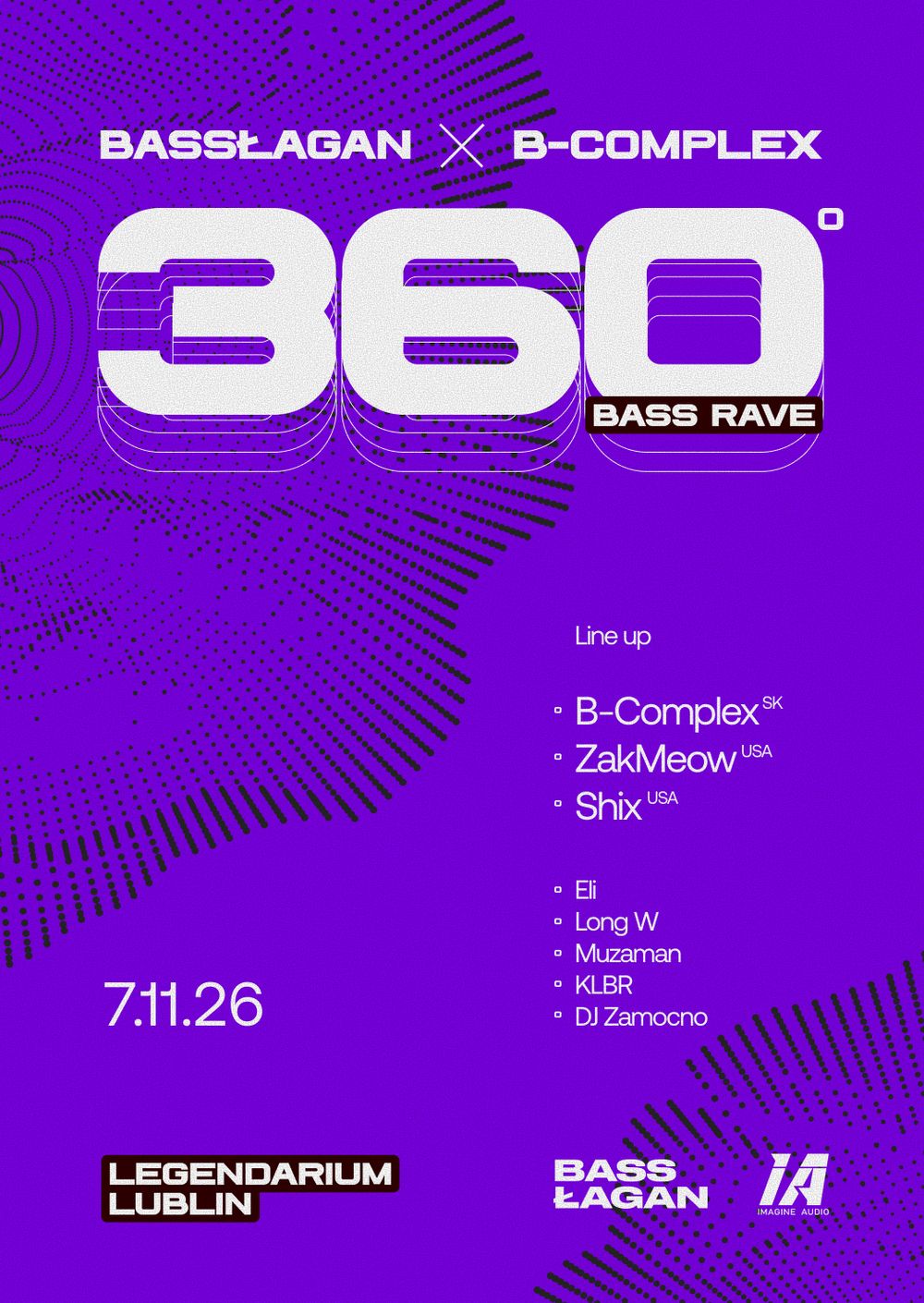 Flyer for Bassłagan x B-Complex: 360 Bass Rave