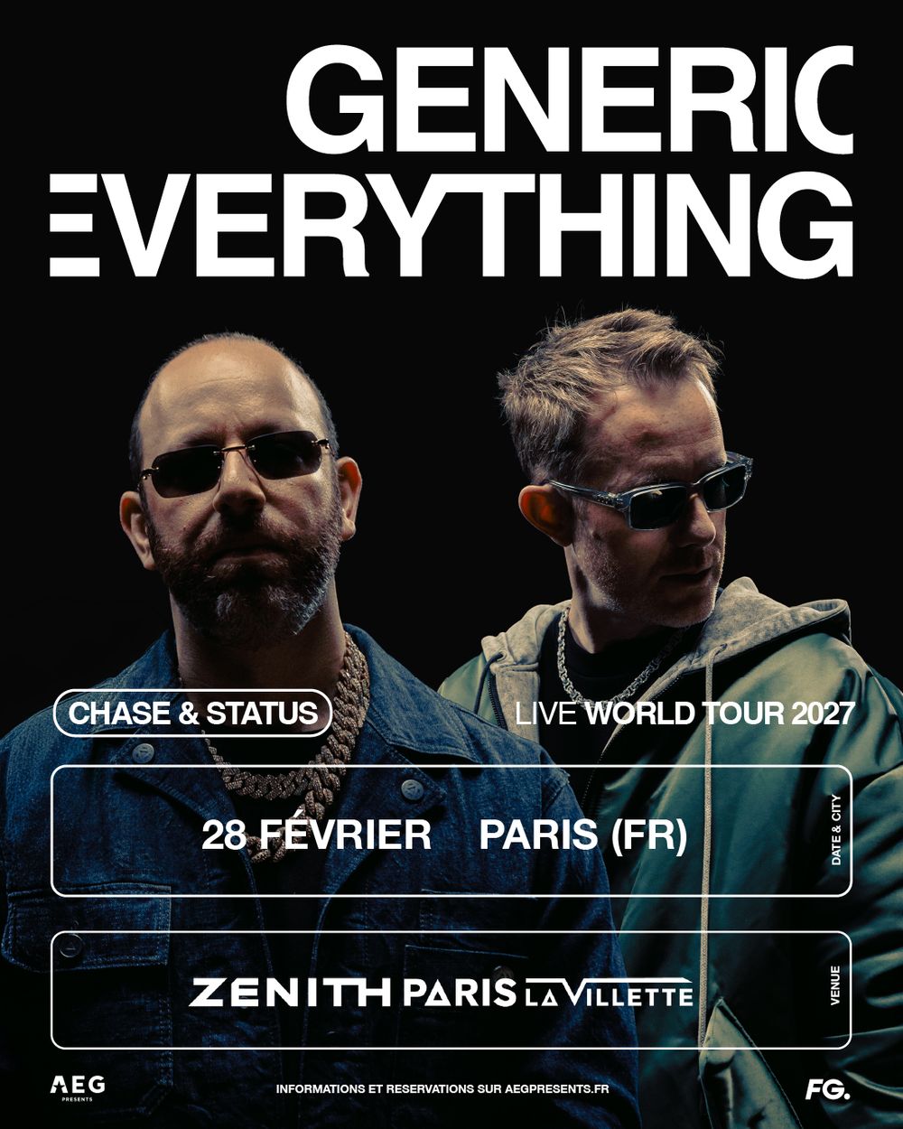 Flyer for Chase & Status @ Zénith Paris - La Villette