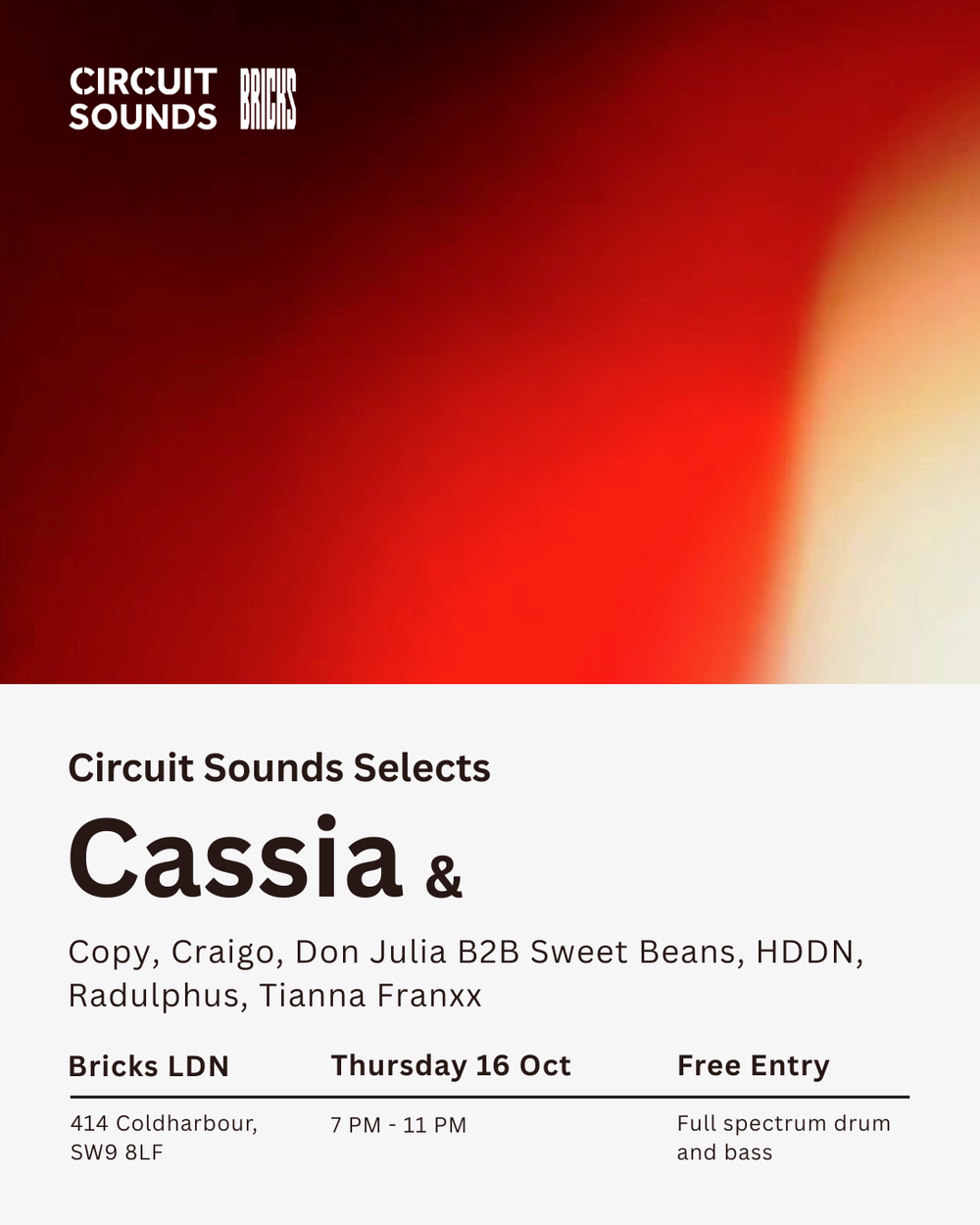 Flyer for Circuit Sounds Selects: Cassia