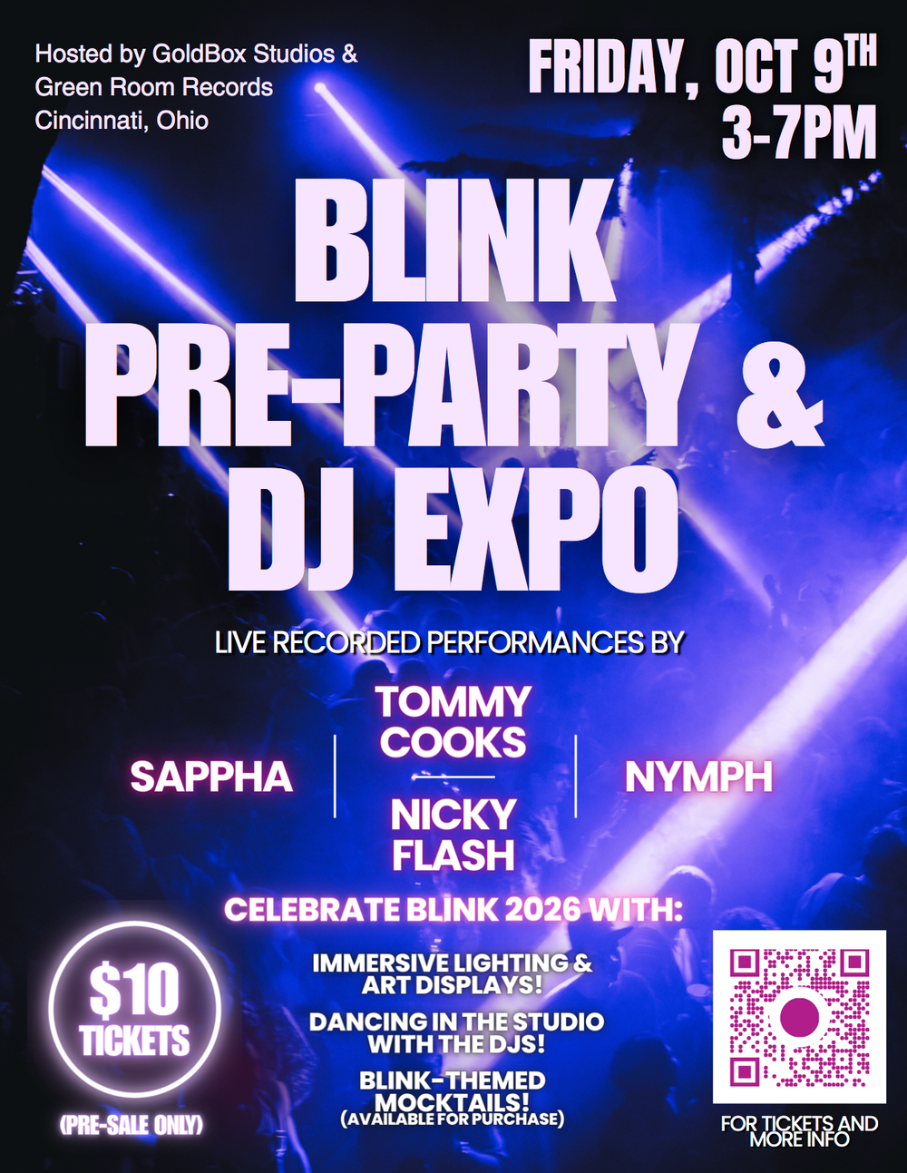 Flyer for Blink Pre Party & DJ Expo
