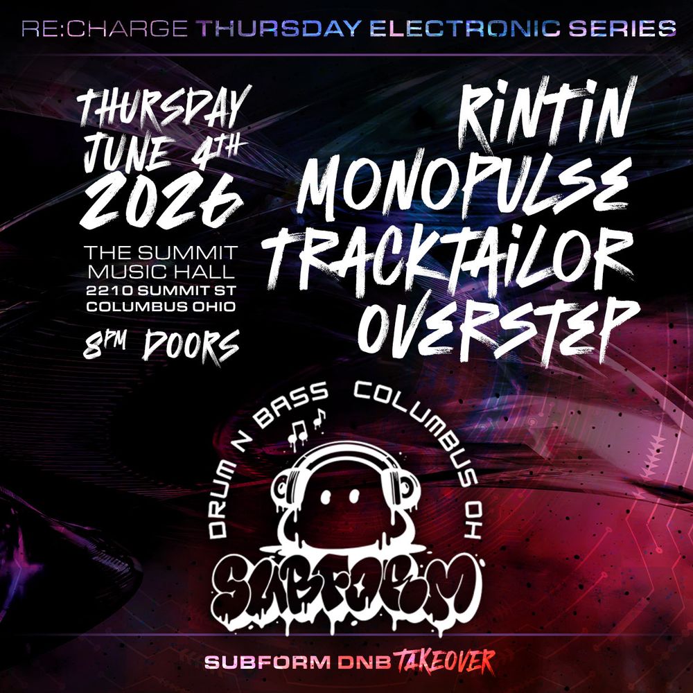 Flyer for RE:CHARGE - Subform drum n bass takeover 2